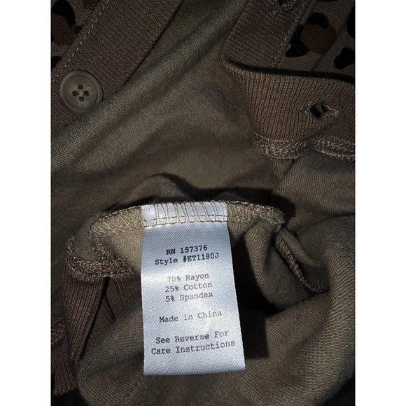 Evy's Tree Vivie Cardigan Leopard Animal Print Sweater VNeck Button Sweatshirt L - Picture 12 of 12